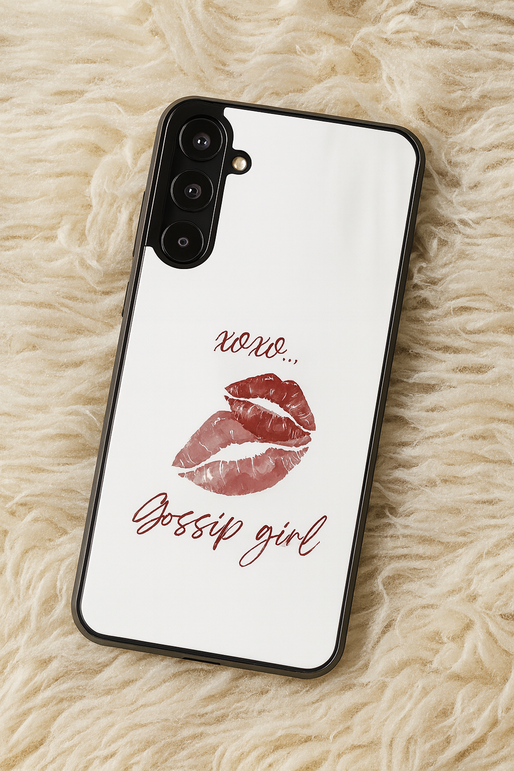 GOSSIP GIRL The Gossip Kiss Premium Glass Back Cover For Galaxy S, A, M & F Series