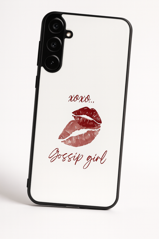 GOSSIP GIRL The Gossip Kiss Premium Glass Back Cover For Galaxy S, A, M & F Series