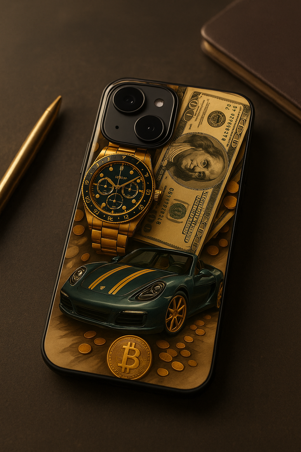 Crypto King Premium Glass Back Cover For iPhone 11,12,13,14,15,16 Models