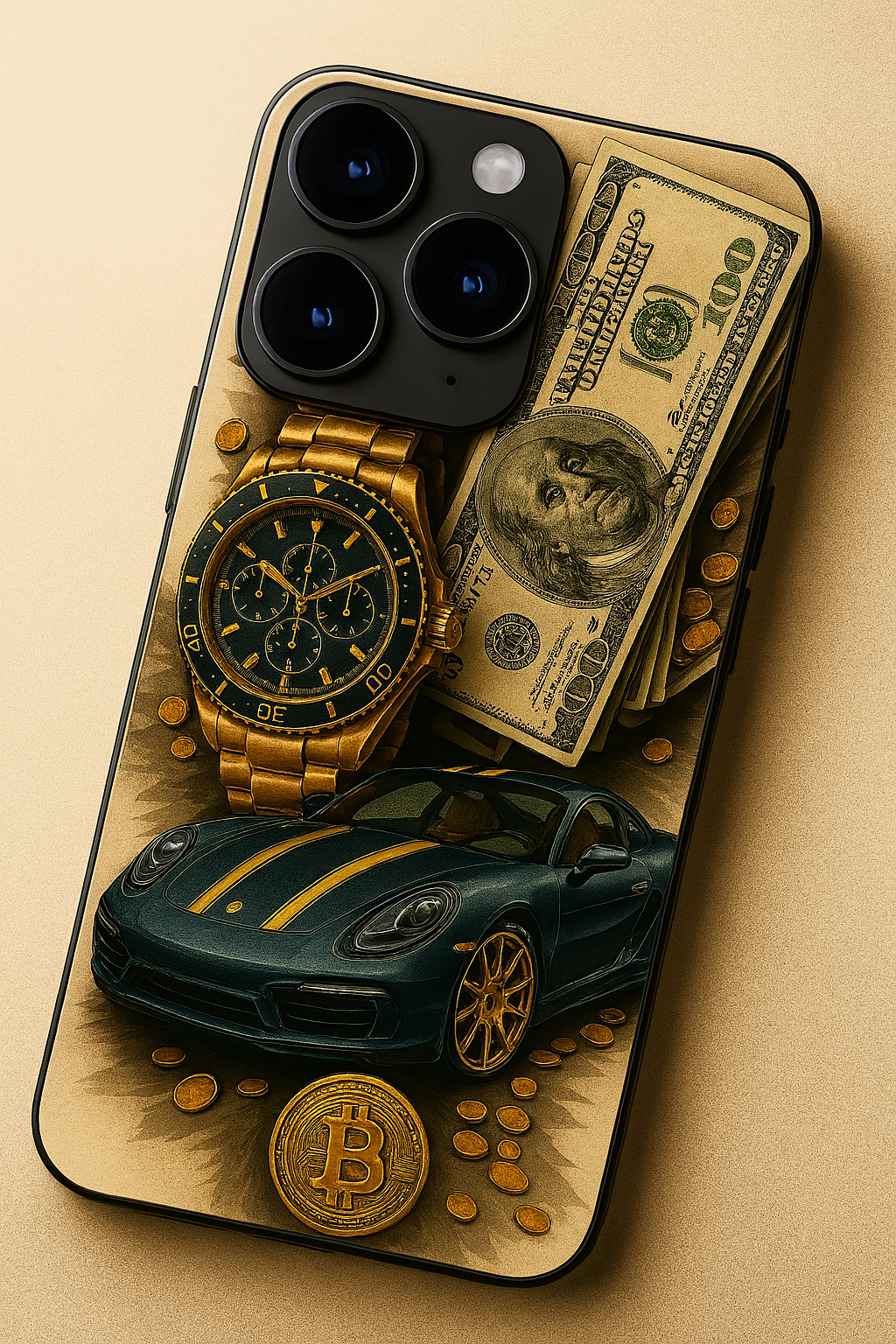 Crypto King Premium Glass Back Cover For iPhone 11,12,13,14,15,16 Models
