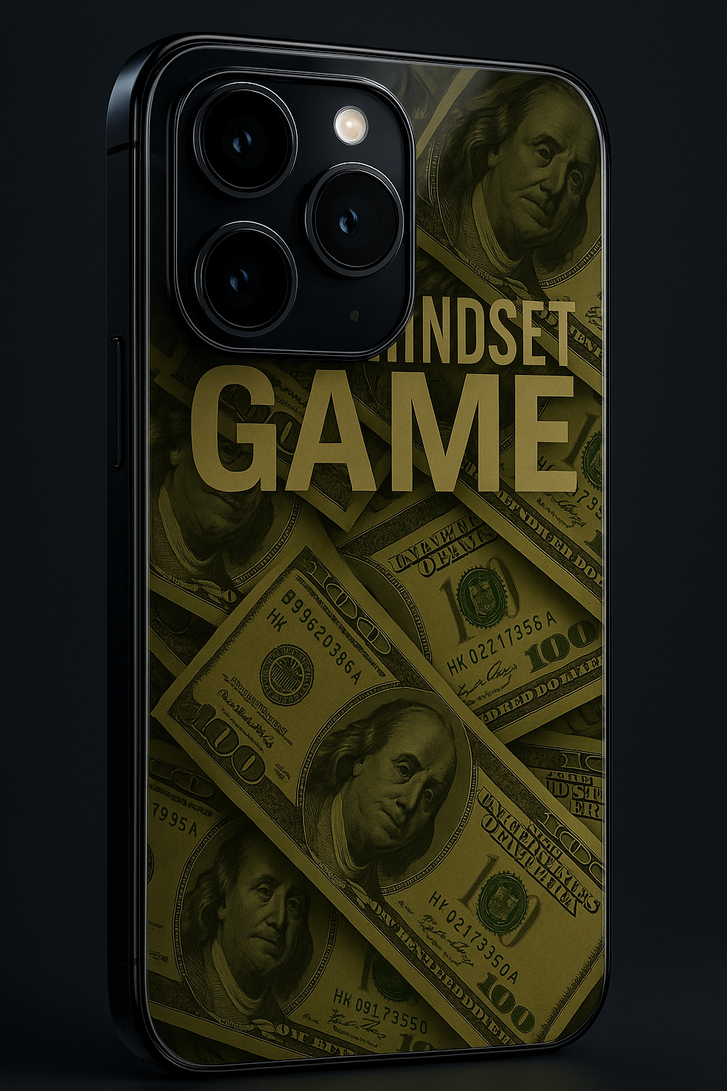 Money Mindsete Premium Glass Back Cover For iPhone 11,12,13,14,15,16 Models