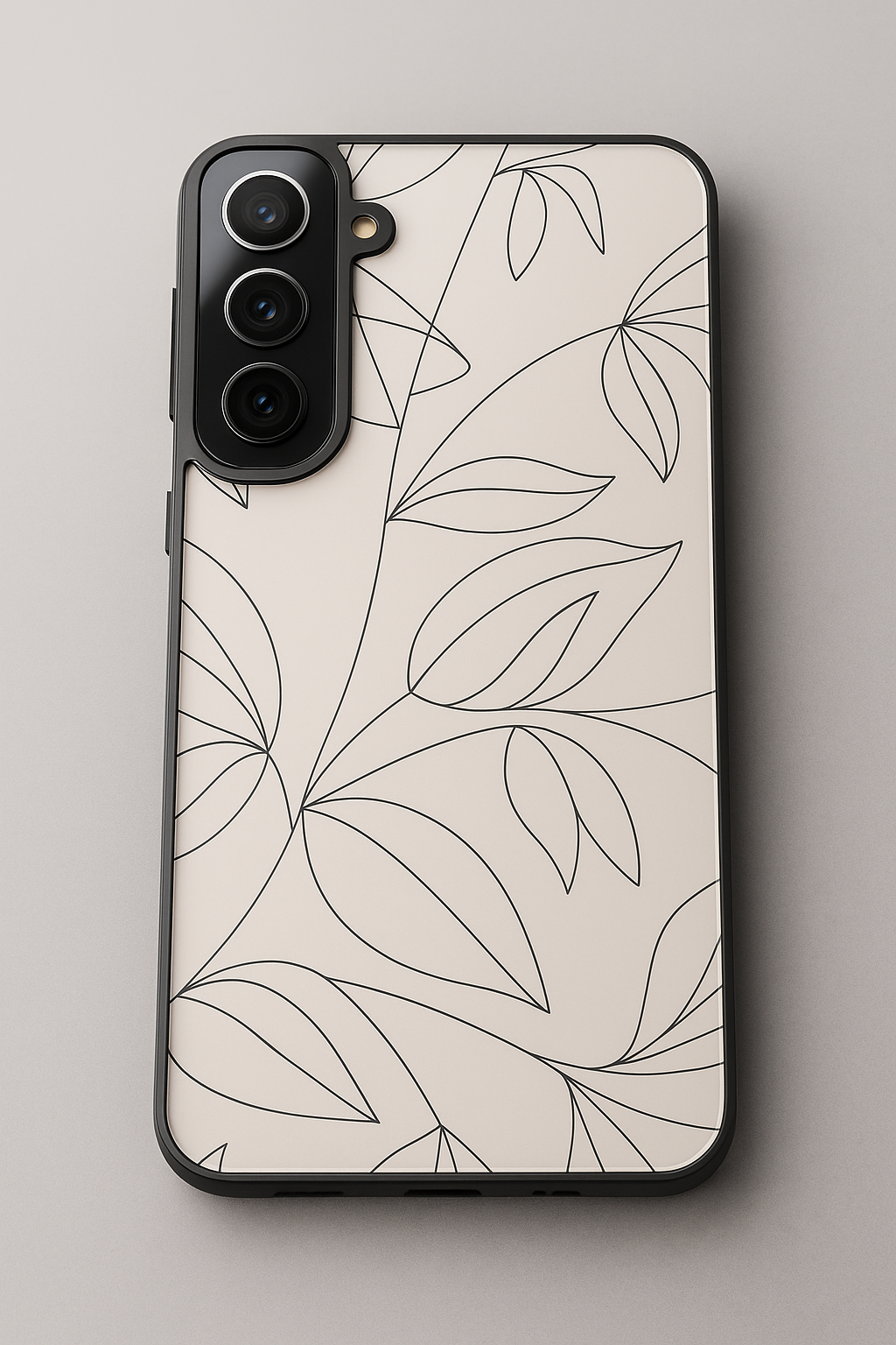 Petal Sketch Premium Glass Back Cover For Galaxy S22, S23, S24, S25 Models