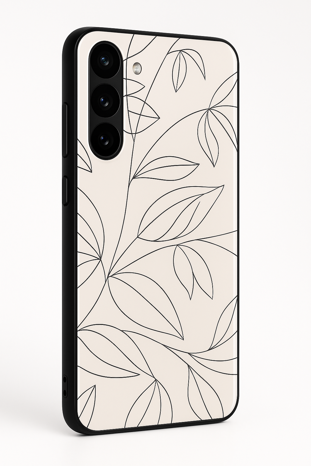 Petal Sketch Premium Glass Back Cover For Galaxy S22, S23, S24, S25 Models