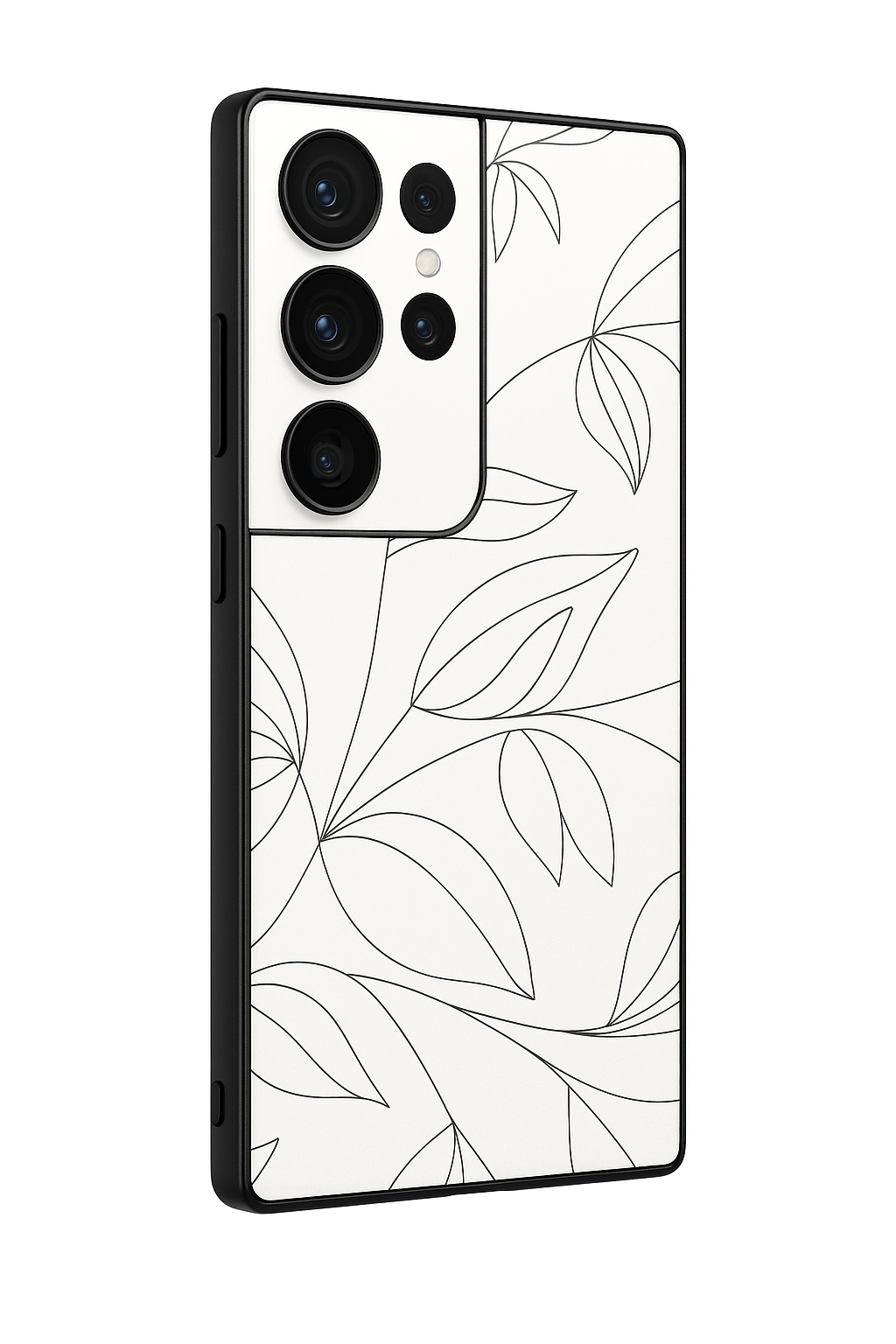 Petal Sketch Premium Glass Back Cover For Galaxy S22, S23, S24, S25 Models