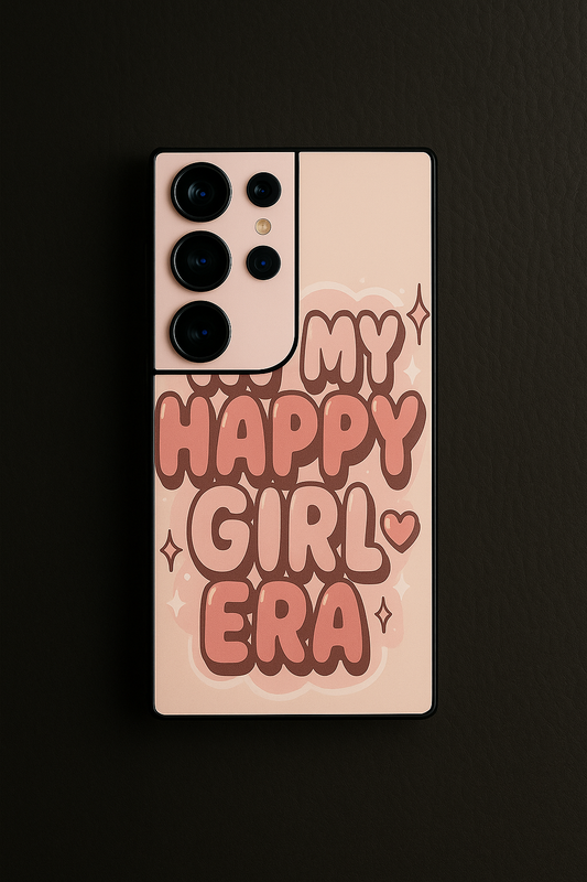 Happy Girl Era Premium Glass Back Cover For Galaxy S22, S23, S24, S25 Models