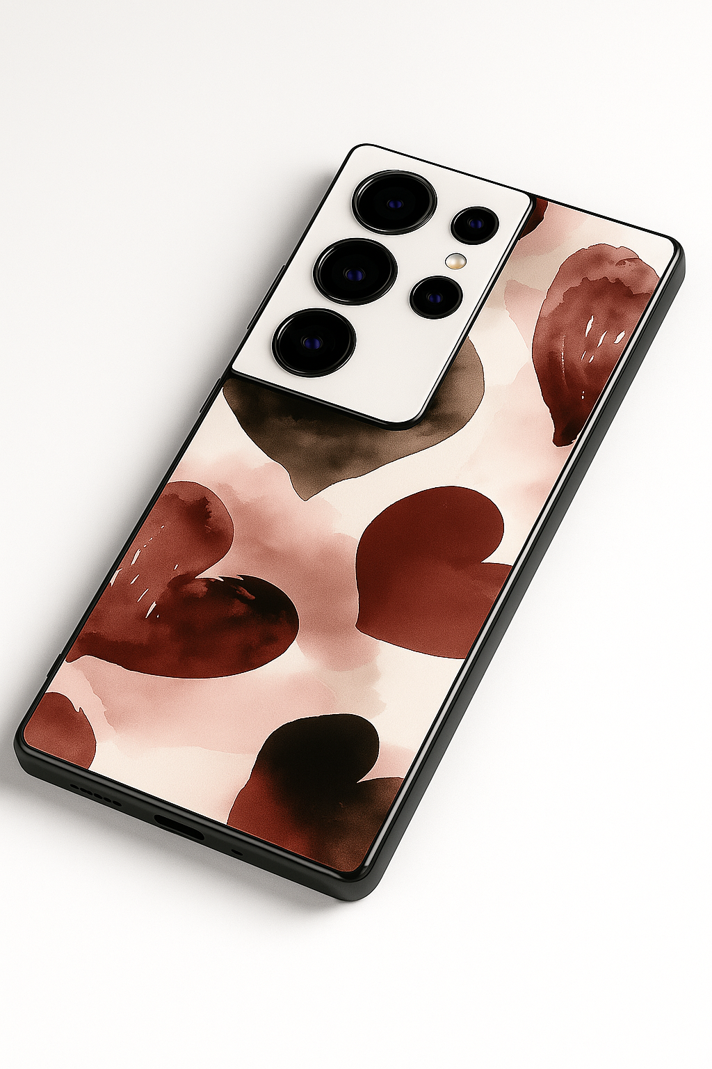Watery Hearts Premium Glass Back Cover For Galaxy S22, S23, S24, S25 Models