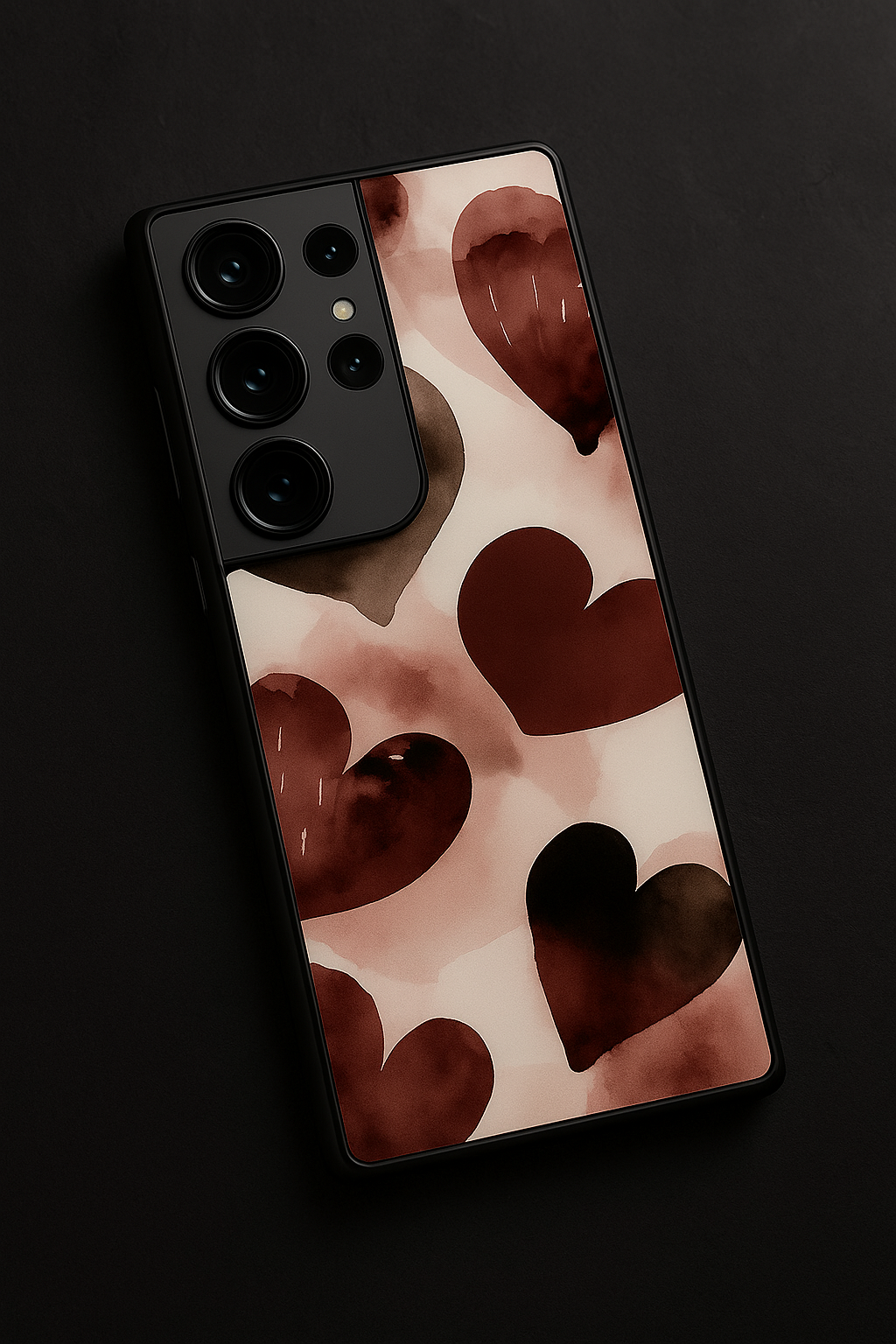 Watery Hearts Premium Glass Back Cover For Galaxy S22, S23, S24, S25 Models
