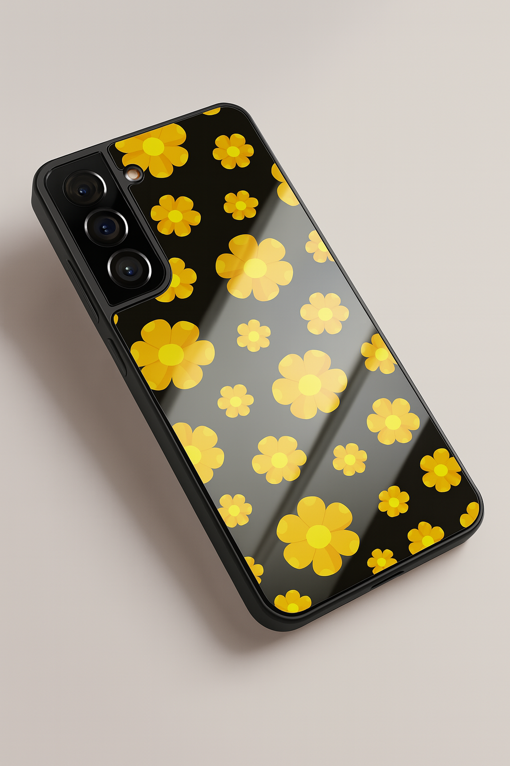 Daisy Yellow Flower Premium Glass Back Cover For Galaxy S22, S23, S24, S25 Models