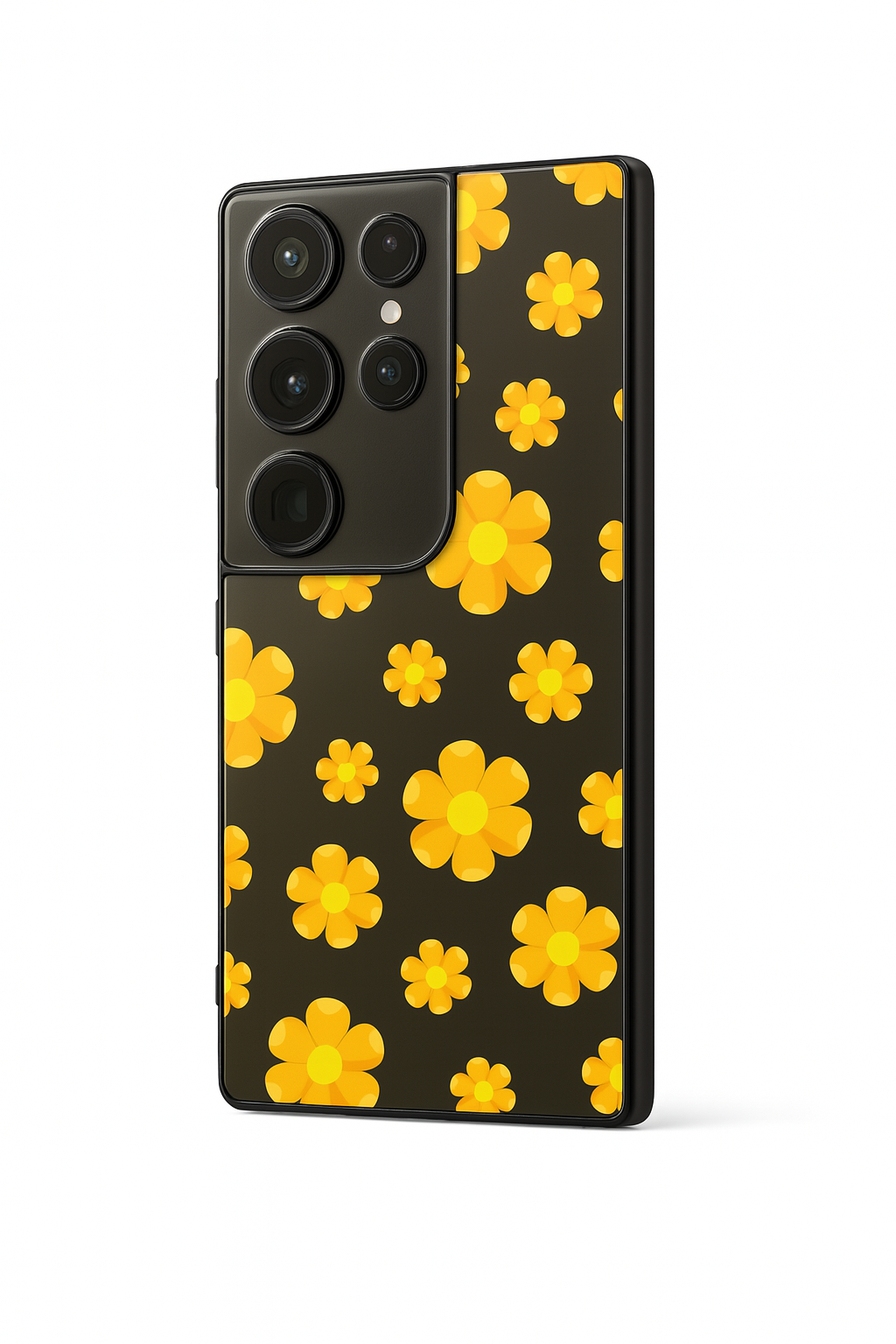 Daisy Yellow Flower Premium Glass Back Cover For Galaxy S22, S23, S24, S25 Models
