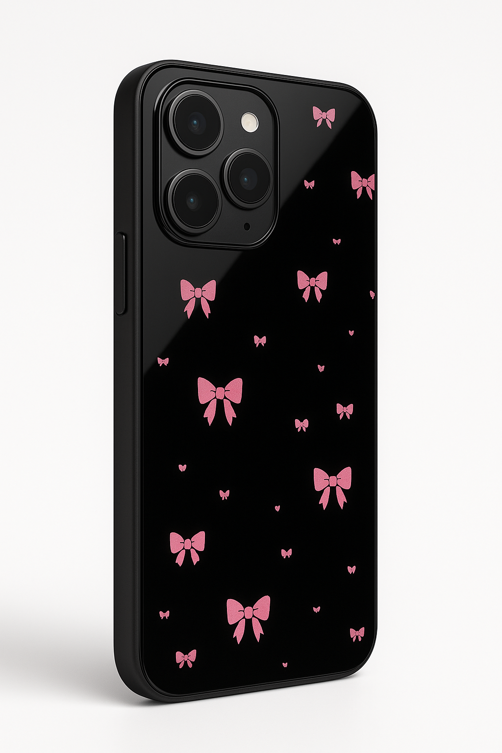 Dark Aesthetic Bows Bow Premium Glass Back Cover For iPhone 11,12,13,14,15,16 Models