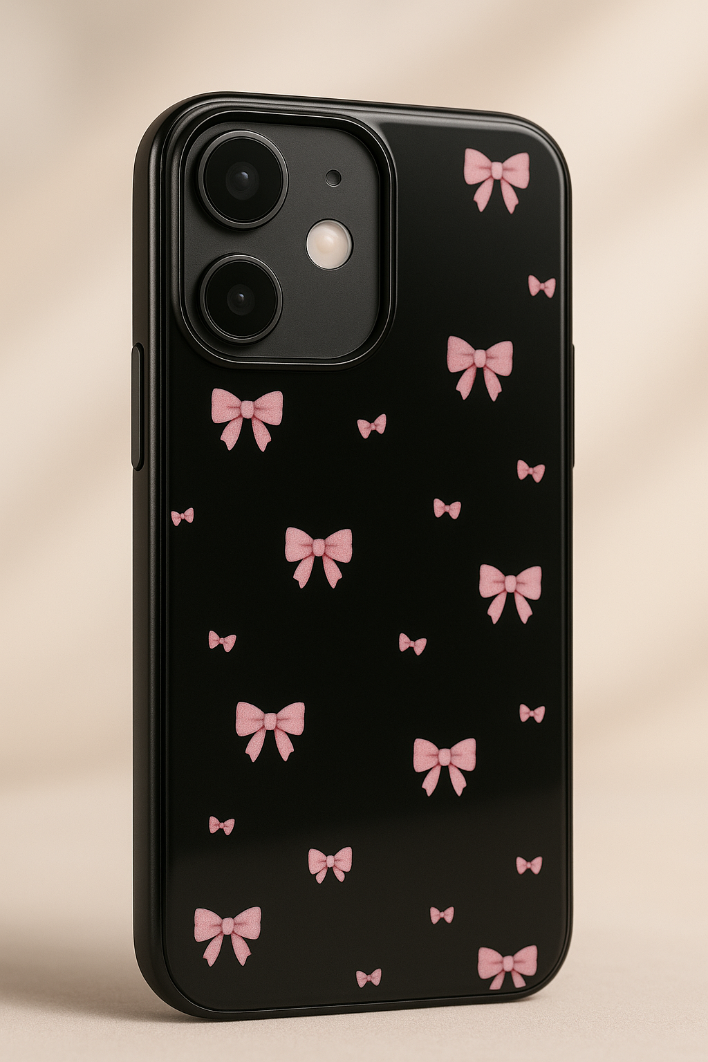 Dark Aesthetic Bows Bow Premium Glass Back Cover For iPhone 11,12,13,14,15,16 Models