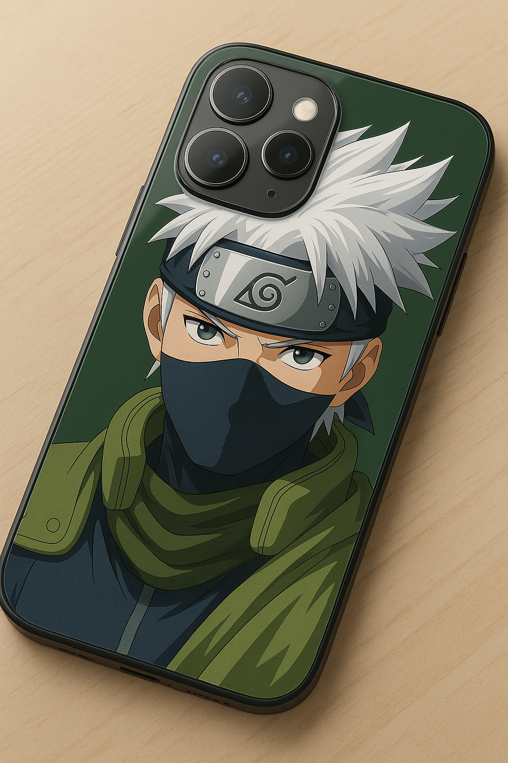 Kakashi Focussed Premium Glass Back Cover For iPhone 11,12,13,14,15,16 Models