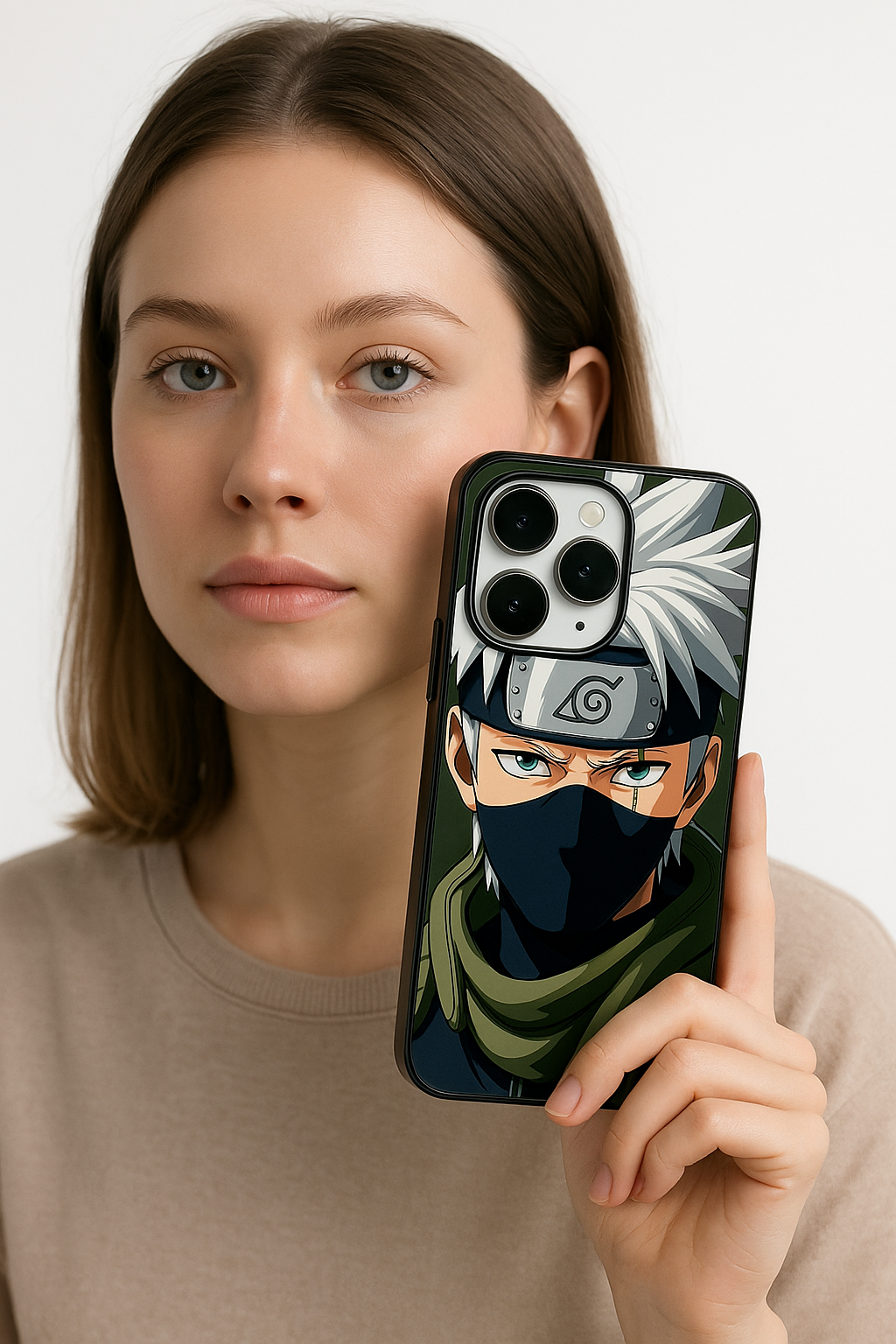 Kakashi Focussed Premium Glass Back Cover For iPhone 11,12,13,14,15,16 Models