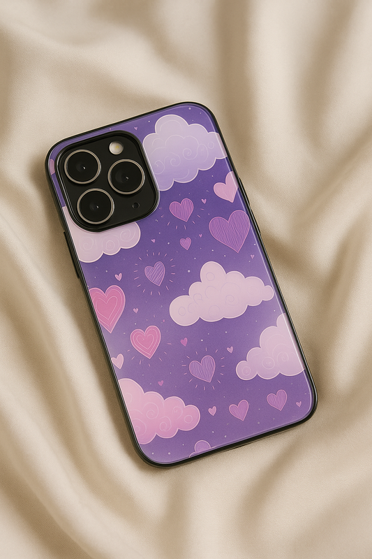Lavender Skies Premium Glass Back Cover For iPhone 11,12,13,14,15,16,17 Models