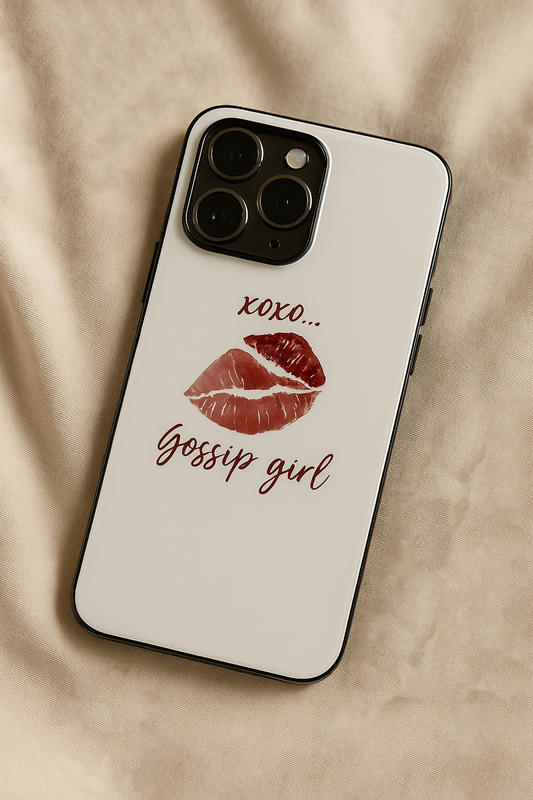 The Gossip Kiss Premium Glass Back Cover For iPhone 11,12,13,14,15,16,17 Models