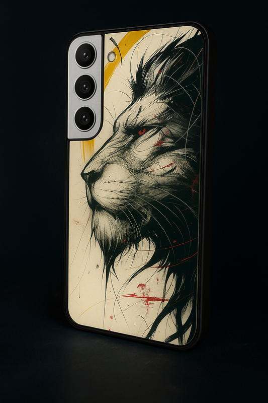 Fierce-full Lion Premium Glass Back Cover For Galaxy S22, S23, S24, S25 Models