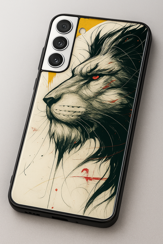 Fierce-full Lion Premium Glass Back Cover For Galaxy S22, S23, S24, S25 Models