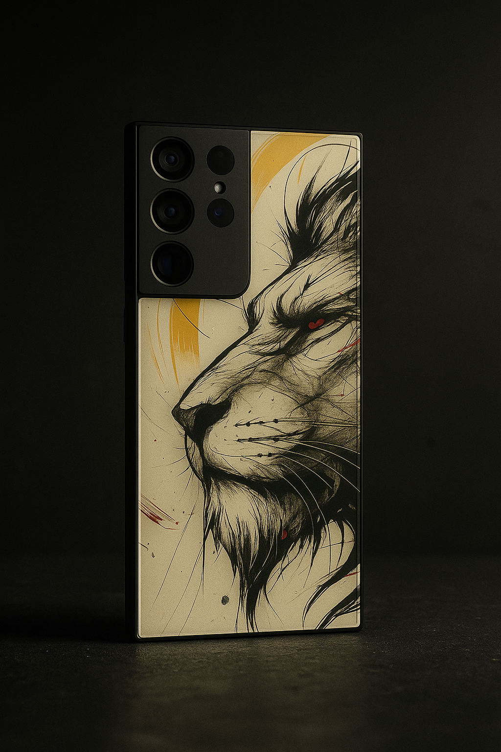 Fierce-full Lion Premium Glass Back Cover For Galaxy S22, S23, S24, S25 Models