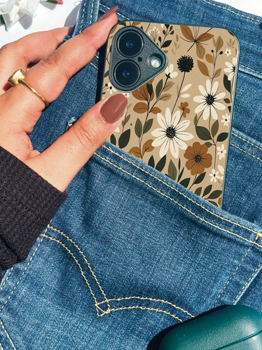 Autumn Bloom Premium Glass Back Cover For iPhone 11,12,13,14,15,16 Models