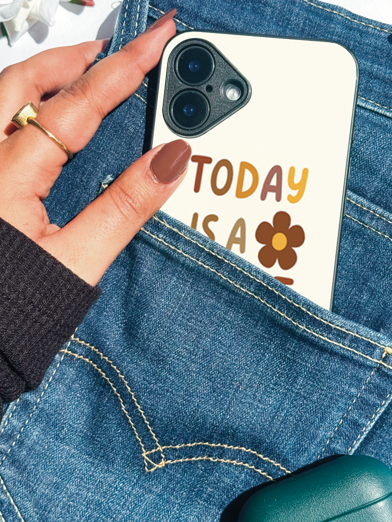 Great Day Premium Glass Back Cover For iPhone 11,12,13,14,15,16 Models