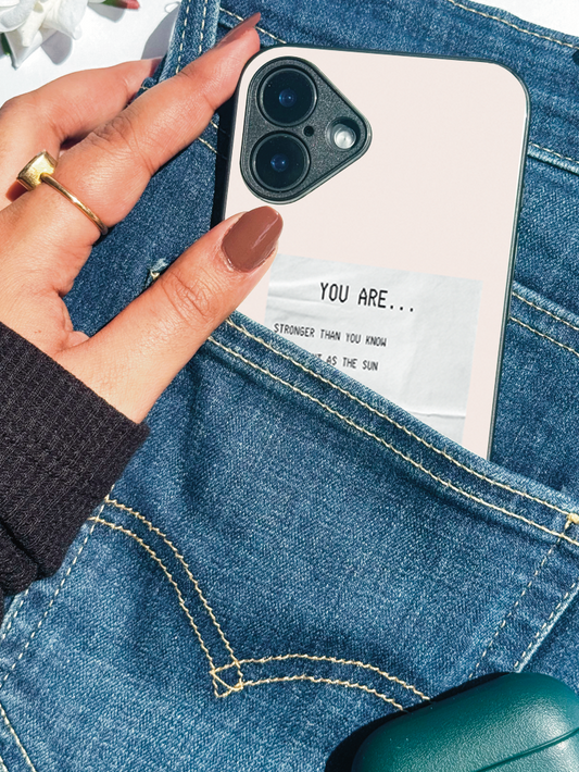 You Are Enough Premium Glass Back Cover For iPhone 11,12,13,14,15,16 Models