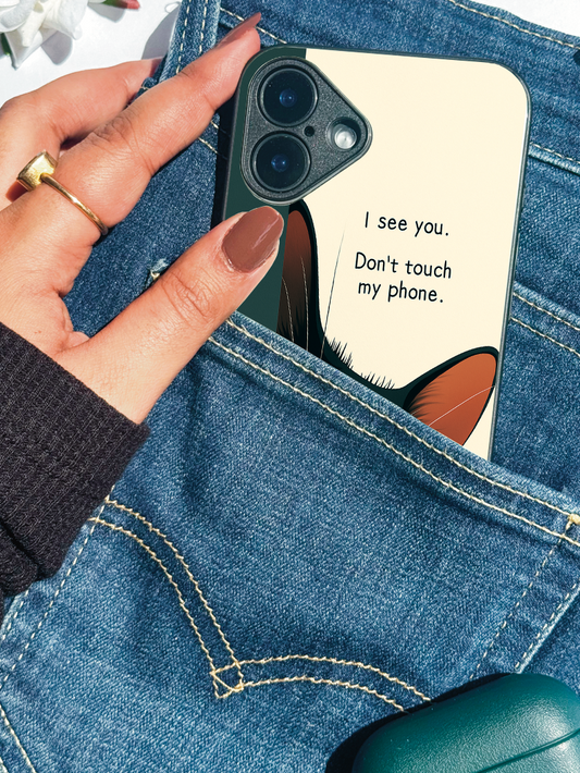 Sassy Cat Premium Glass Back Cover For iPhone 11,12,13,14,15,16 Models