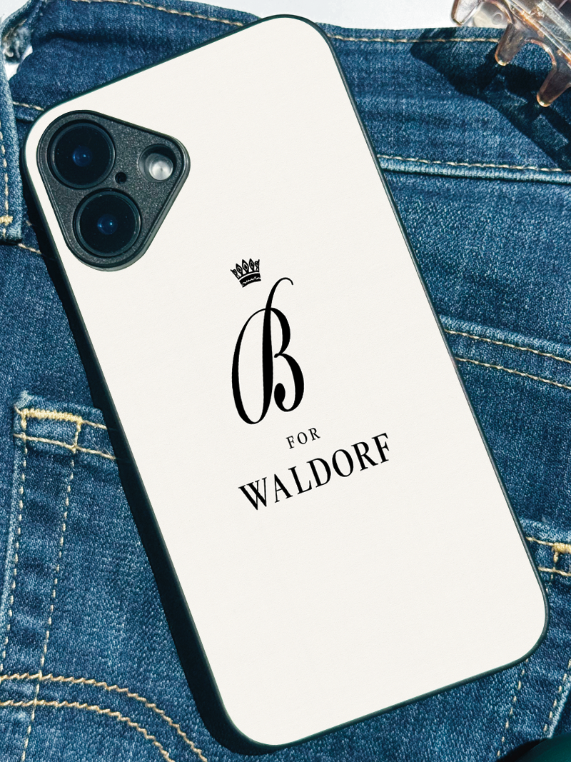 Crowned Initials Premium Glass Back Cover For iPhone 11,12,13,14,15,16 Models