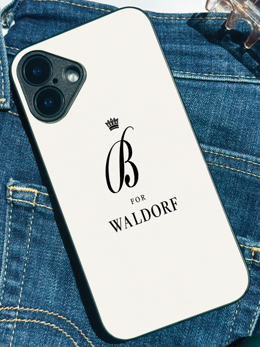 Crowned Initials Premium Glass Back Cover For iPhone 11,12,13,14,15,16 Models