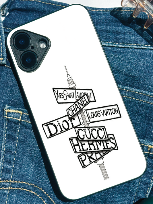 Runway Route Premium Glass Back Cover For iPhone 11,12,13,14,15,16 Models