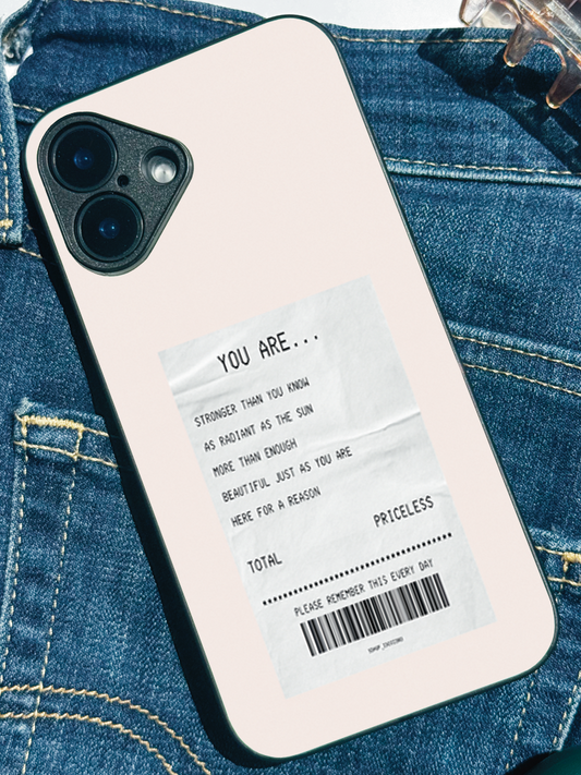 You Are Enough Premium Glass Back Cover For iPhone 11,12,13,14,15,16 Models