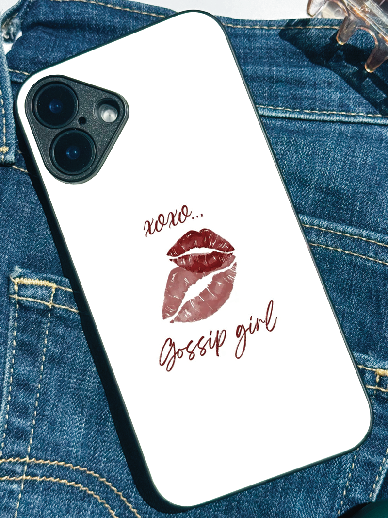 The Gossip Kiss Premium Glass Back Cover For iPhone 11,12,13,14,15,16 Models