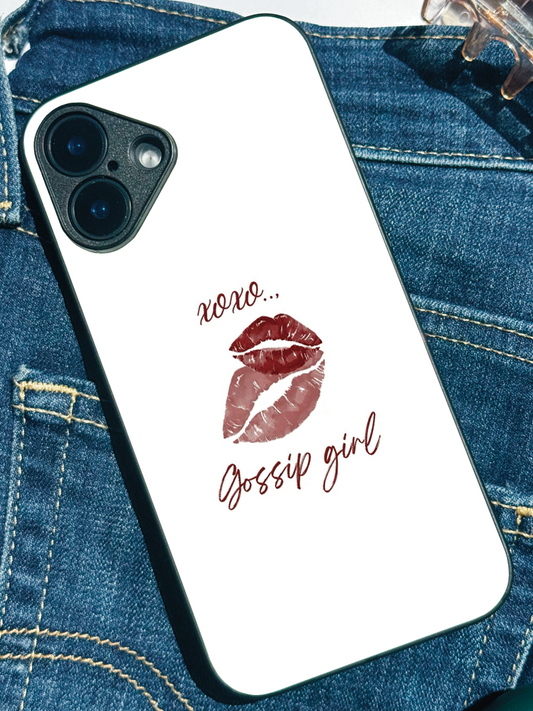 The Gossip Kiss Premium Glass Back Cover For iPhone 11,12,13,14,15,16 Models