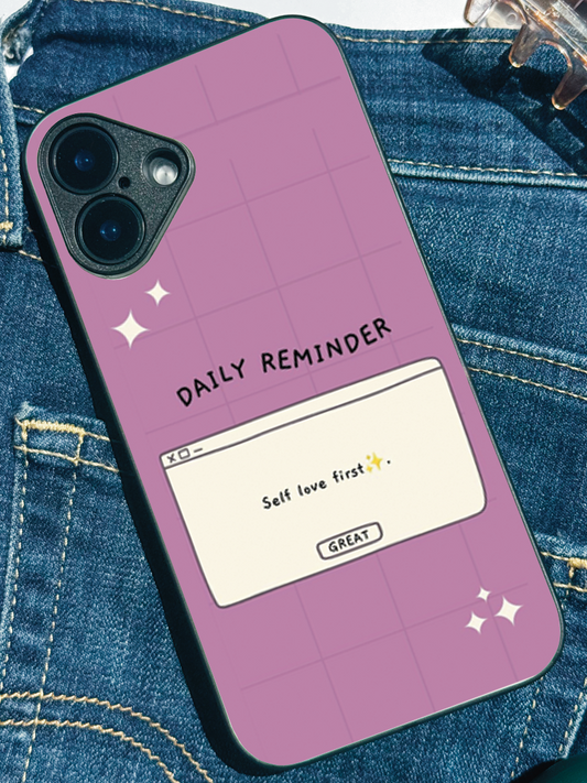 Daily Reminder Premium Glass Back Cover For iPhone 11,12,13,14,15,16 Models