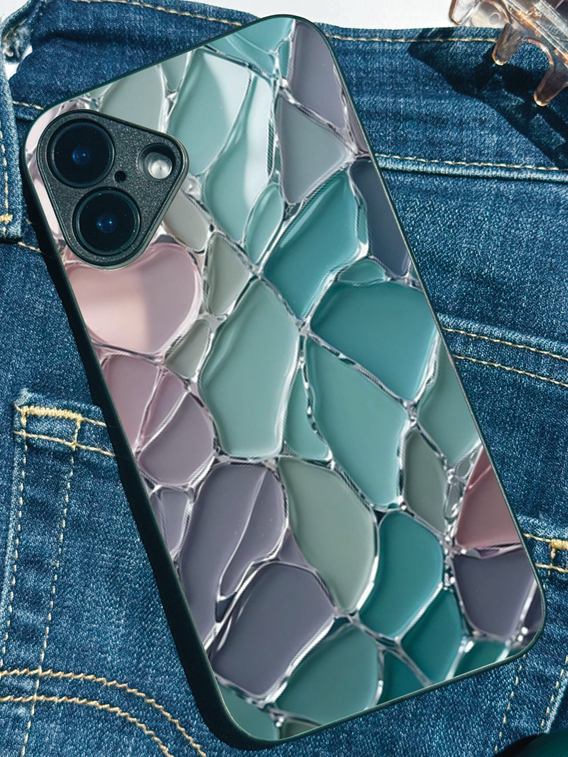 Ocean Glaze Premium Glass Back Cover For iPhone 11,12,13,14,15,16 Models