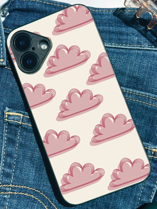 Pink Skies Premium Glass Back Cover For iPhone 11,12,13,14,15,16 Models