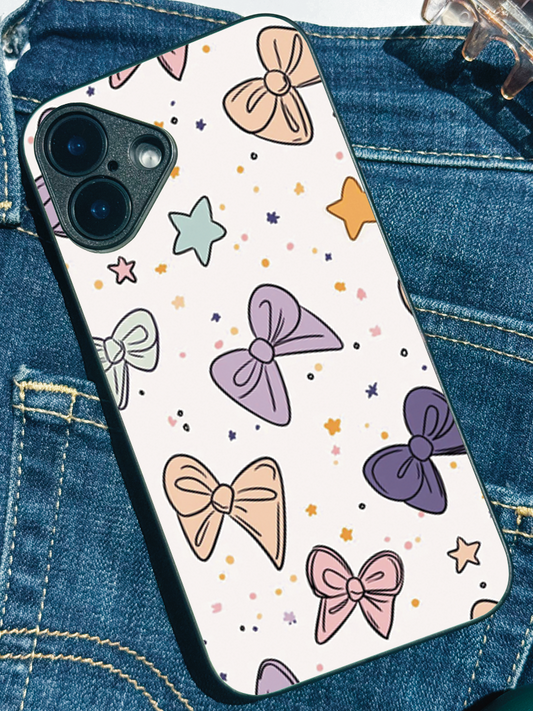 Bow Babe Premium Glass Back Cover For iPhone 11,12,13,14,15,16 Models
