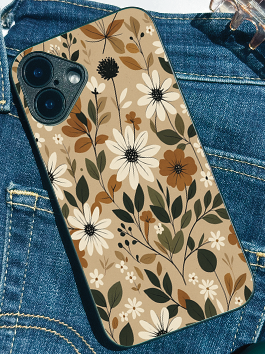 Autumn Bloom Premium Glass Back Cover For iPhone 11,12,13,14,15,16 Models