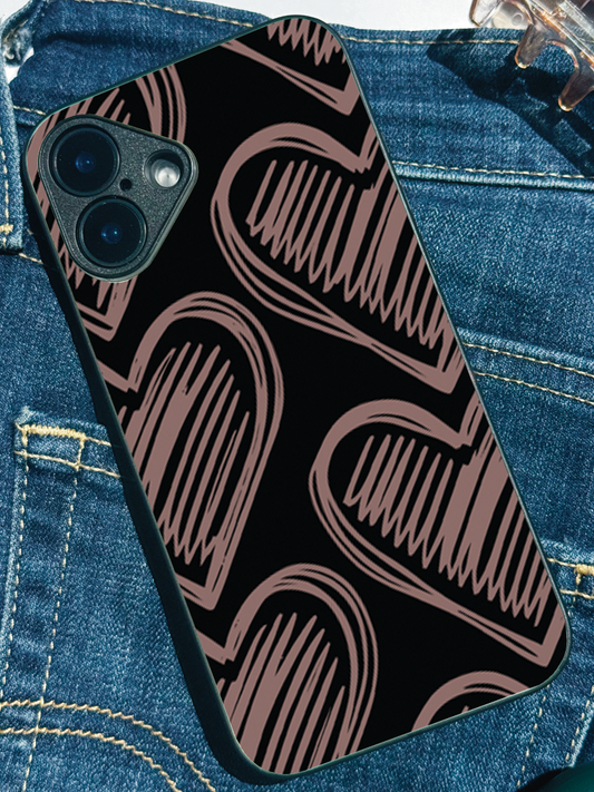 Heartlines Premium Glass Back Cover For iPhone 11,12,13,14,15,16 Models