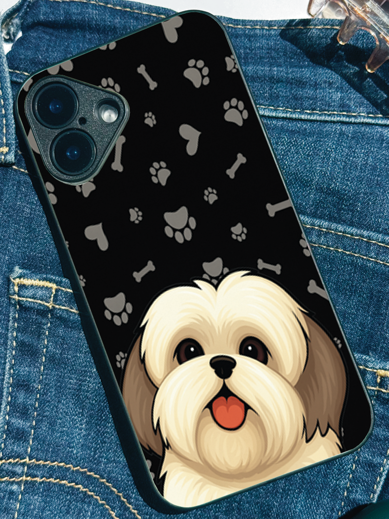 Fluffy Love Premium Glass Back Cover For iPhone 11,12,13,14,15,16 Models