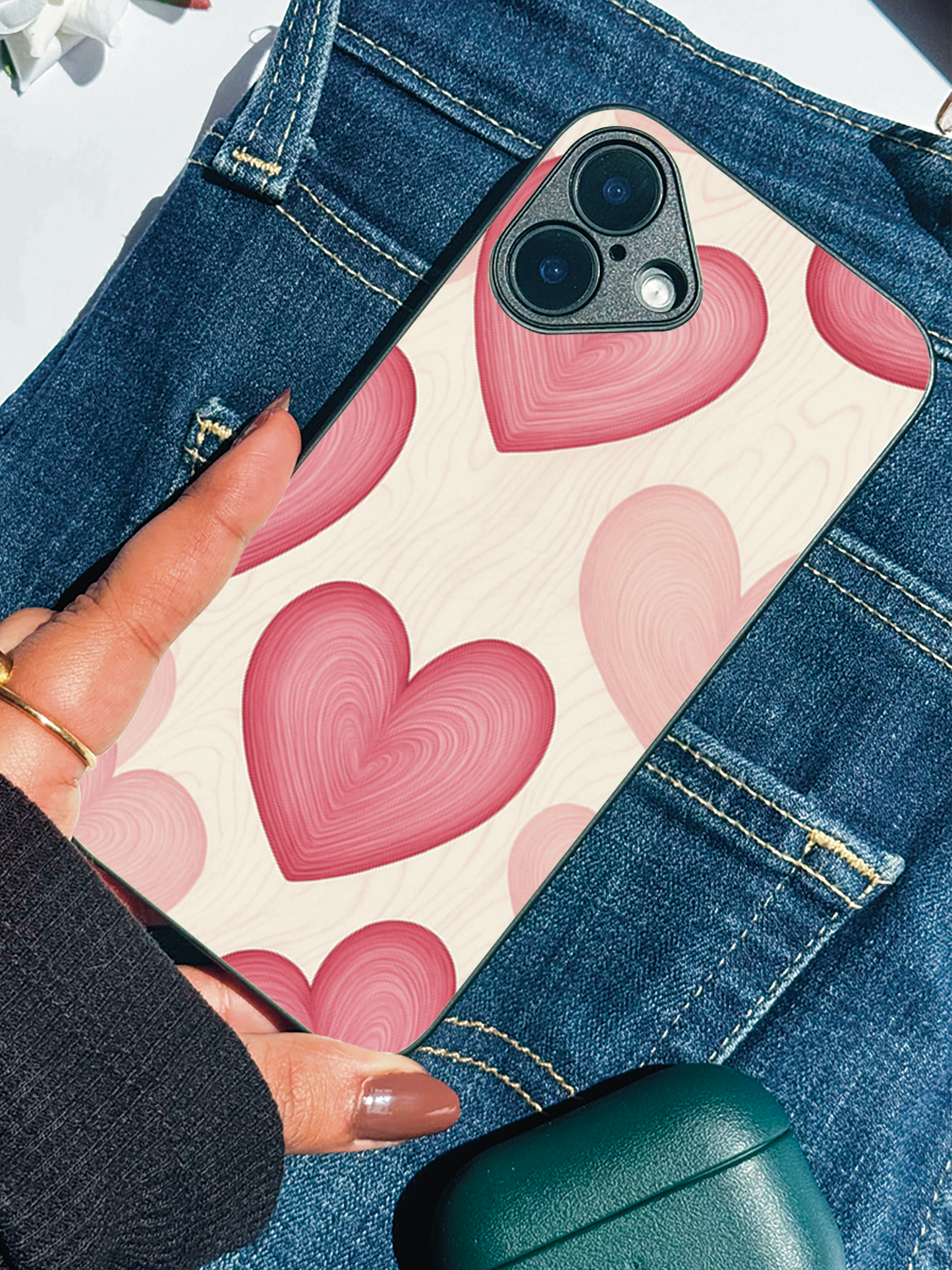 The Candy Hearts Premium Glass Back Cover For iPhone 11,12,13,14,15,16 Models