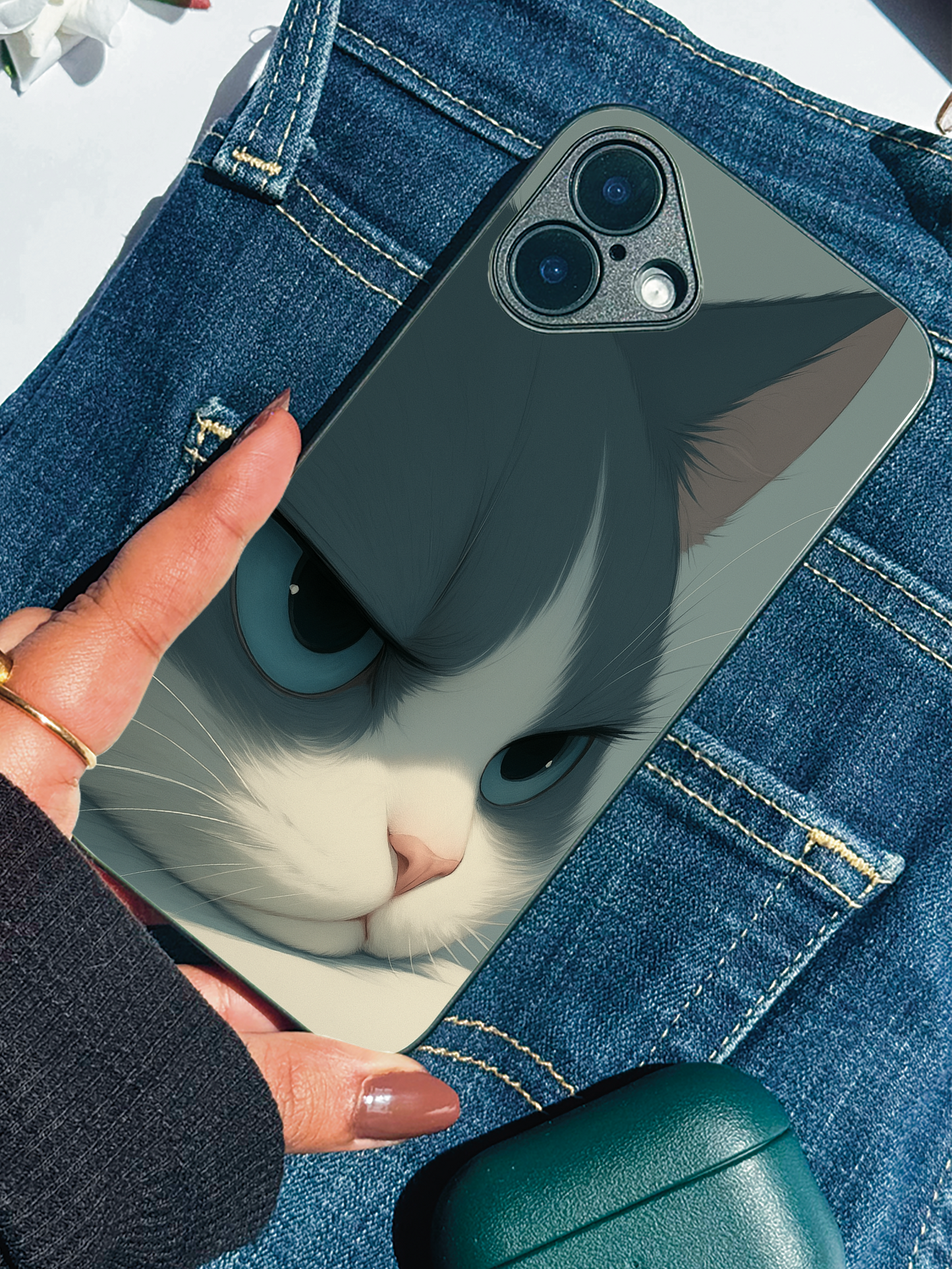 The Grump Cat Premium Glass Back Cover For iPhone 11,12,13,14,15,16 Models