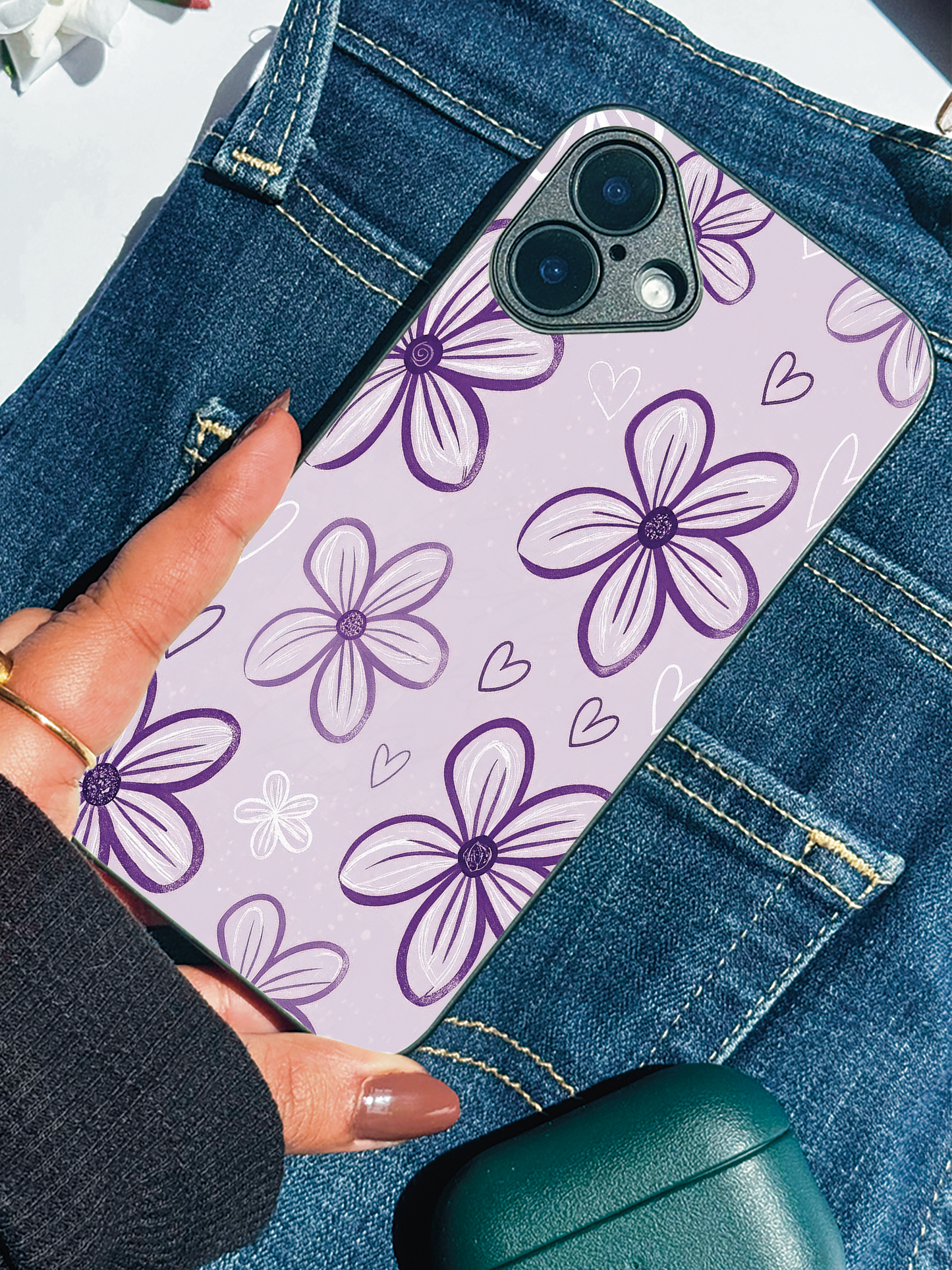Lilac Bloom Premium Glass Back Cover For iPhone 11,12,13,14,15,16 Models