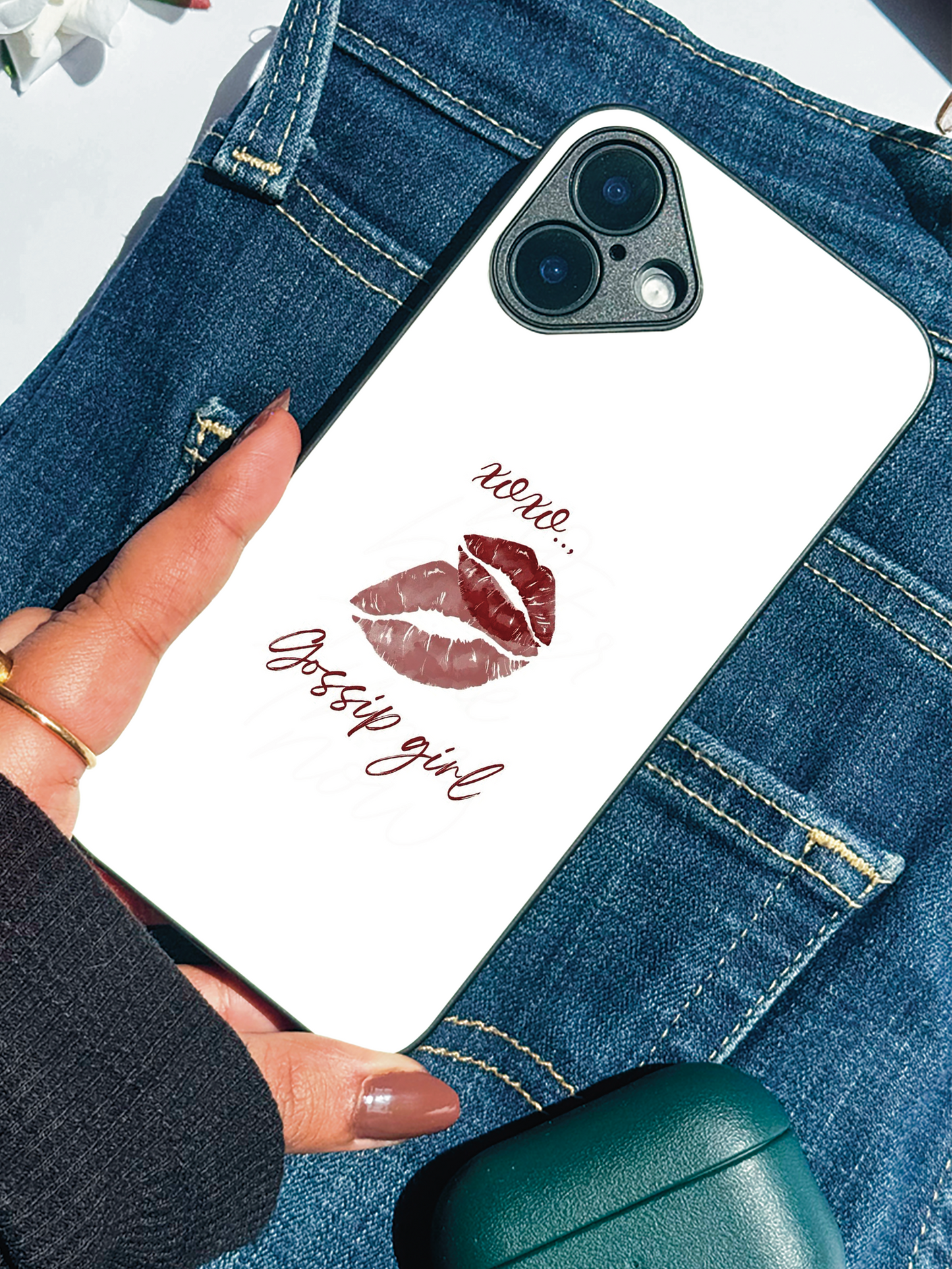 The Gossip Kiss Premium Glass Back Cover For iPhone 11,12,13,14,15,16 Models