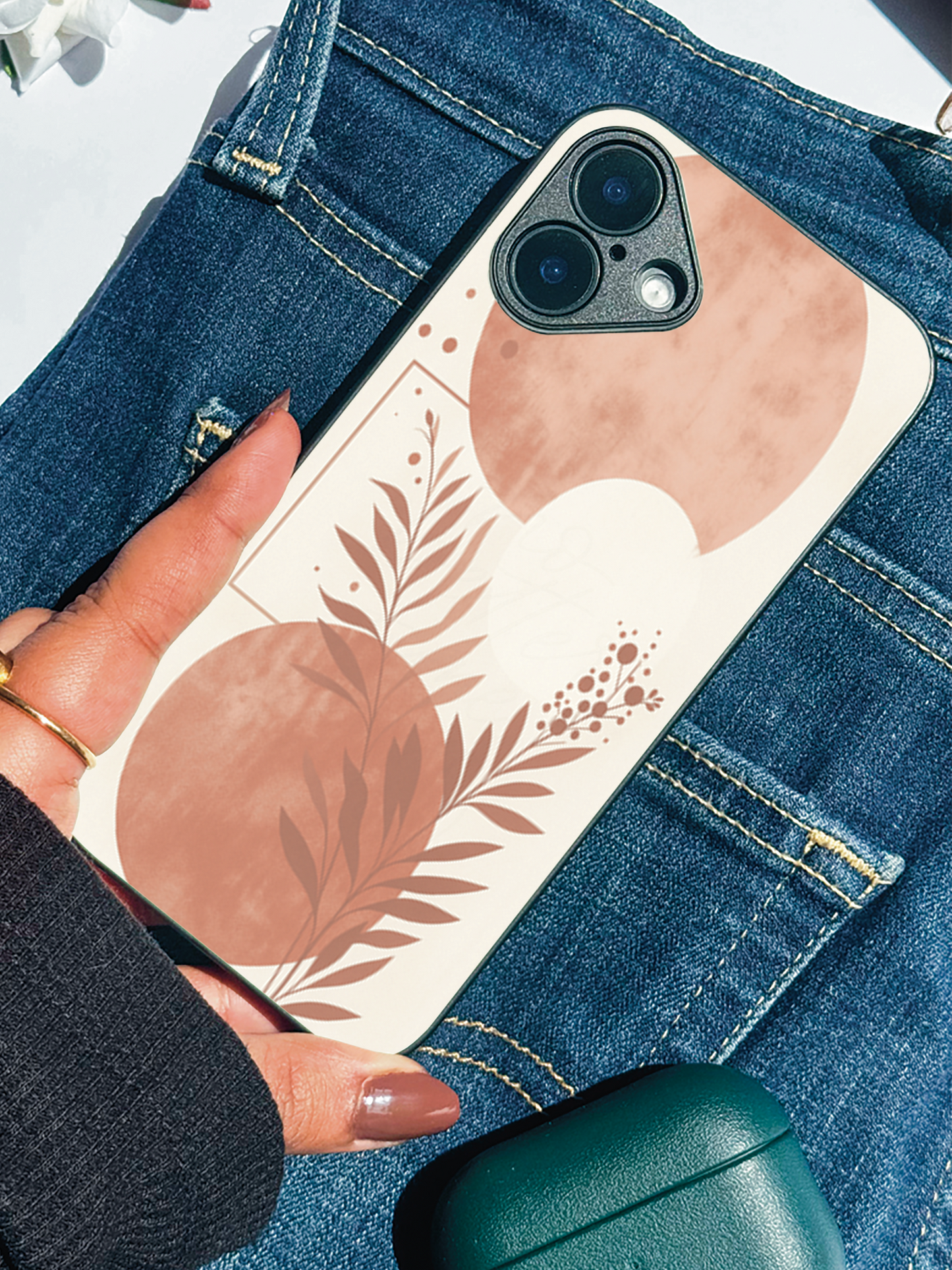 Blush Harmon Premium Glass Back Cover For iPhone 11,12,13,14,15,16 Models