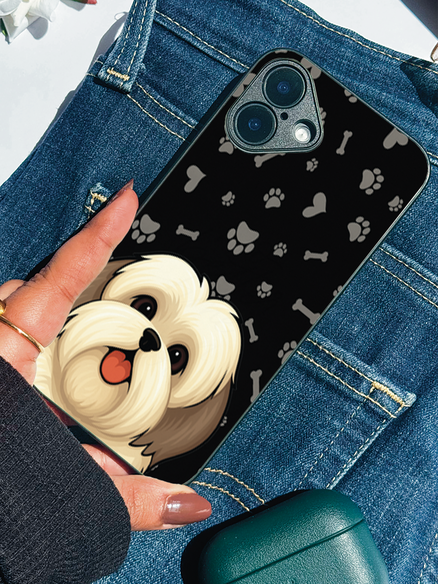 Fluffy Love Premium Glass Back Cover For iPhone 11,12,13,14,15,16 Models