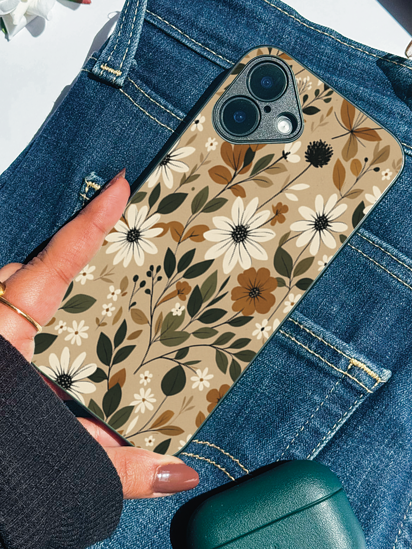 Autumn Bloom Premium Glass Back Cover For iPhone 11,12,13,14,15,16 Models