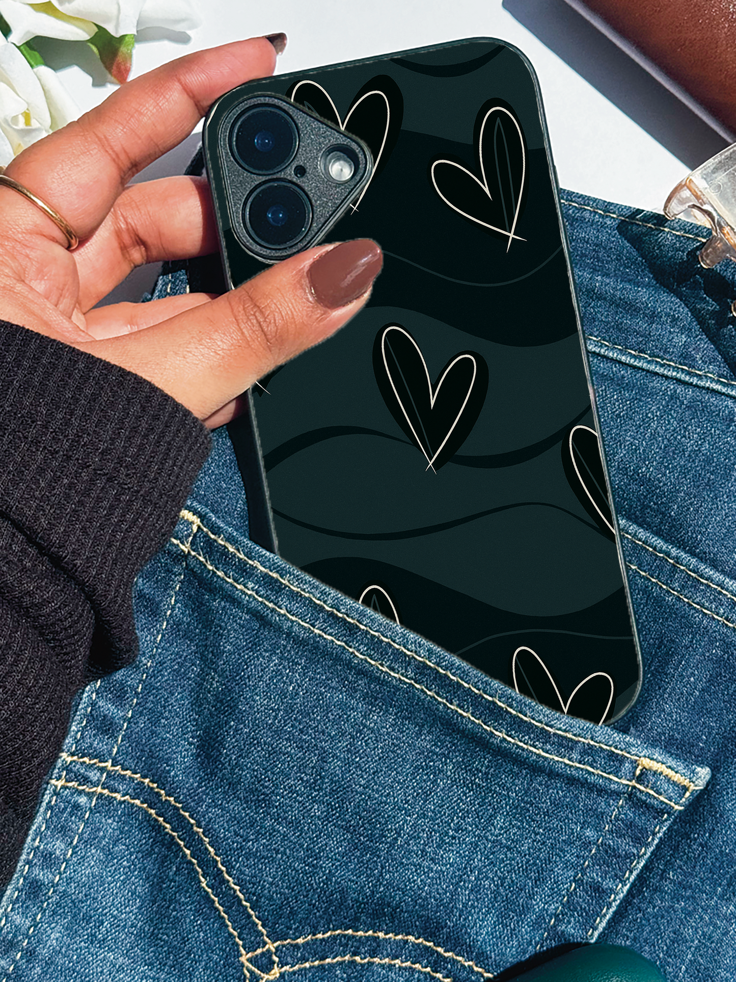 Dark Desire Premium Glass Back Cover For iPhone 11,12,13,14,15,16 Models