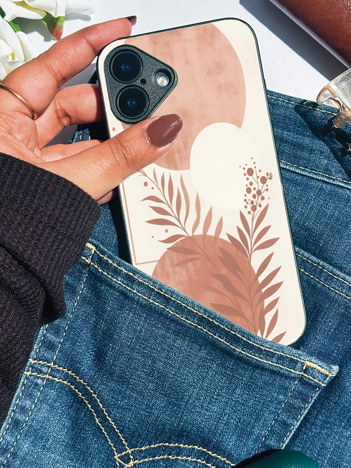 Blush Harmon Premium Glass Back Cover For iPhone 11,12,13,14,15,16 Models