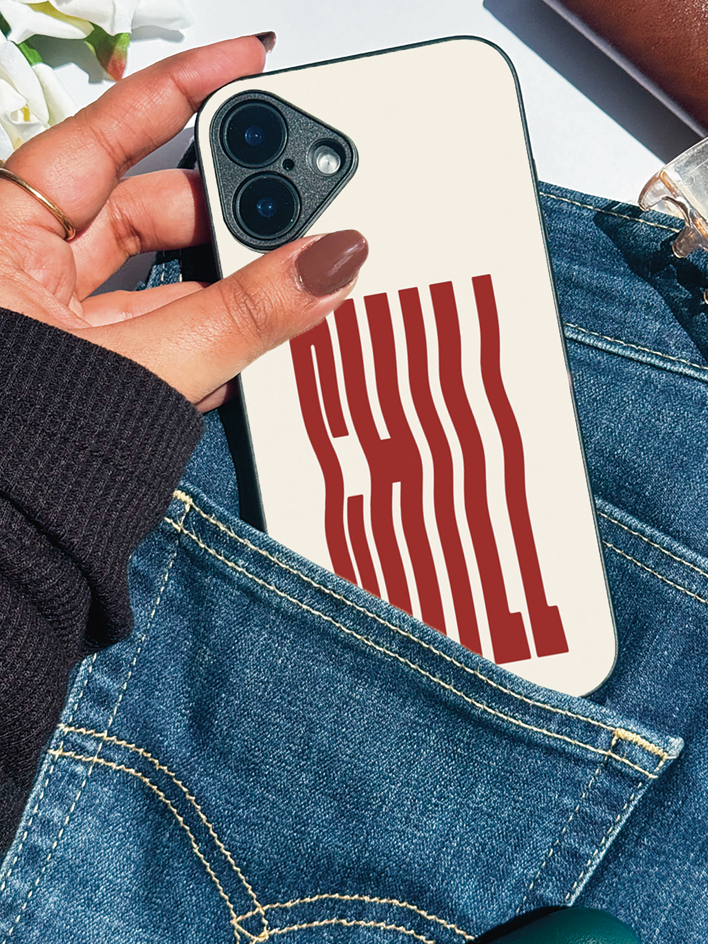 Stay Chill Premium Glass Back Cover For iPhone 11,12,13,14,15,16 Models