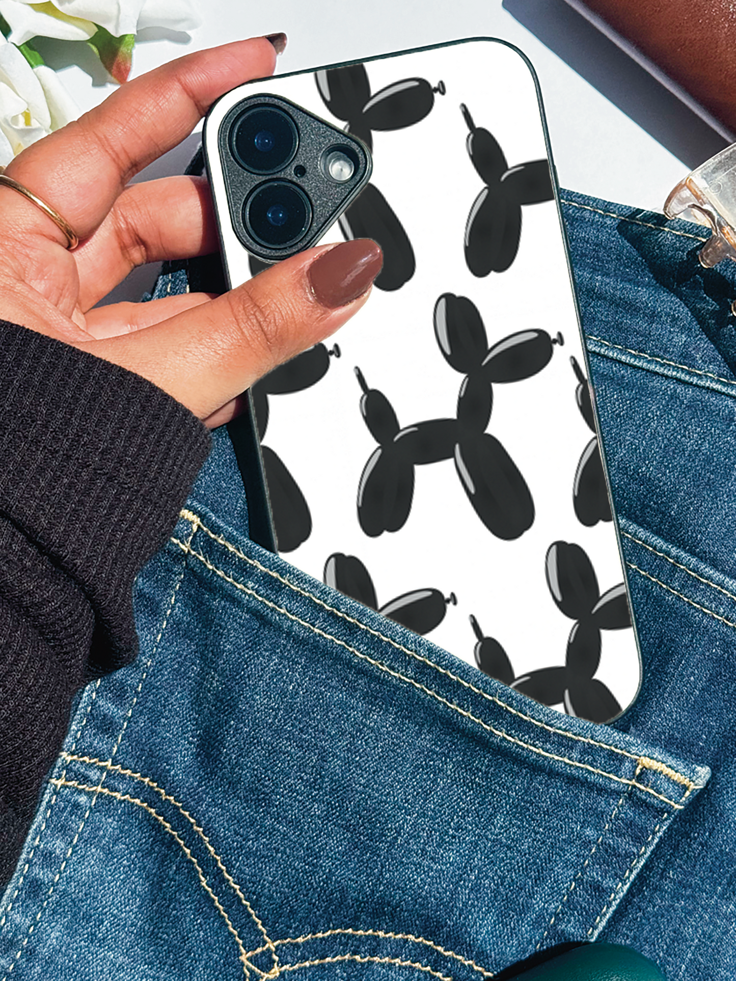 Pop Art Pup Premium Glass Back Cover For iPhone 11,12,13,14,15,16 Models